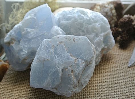 Blue Calcite Rough Chunks Blue Calcite Calcite Crystal Grid