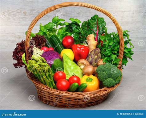 Basket Filled With Colorful Vegetables Stock Photo Image Of Food