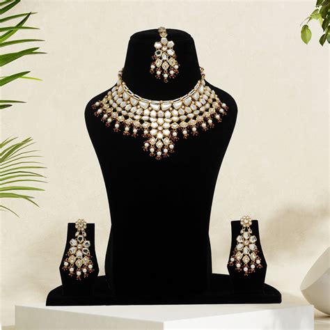 Maroon Color Kundan Necklace Set Kn1191mrn