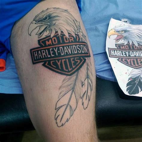 90 Harley Davidson Tattoos For Men - Manly Motorcycle Designs