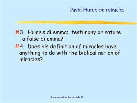 Hume On Miracles ~ Slide 1 Ppt Download