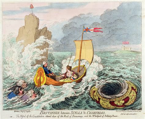 Britannia Between Scylla And Charybdis Or The Vessel Of Constitution Steered Clear Of The Rock