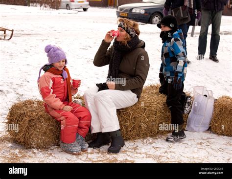 Drinking Hot Chocolate Stock Photo Alamy