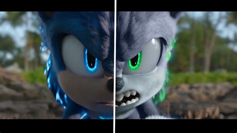 Sonic Movie Old Design Vs New Design Werehog Vs Sonic Youtube