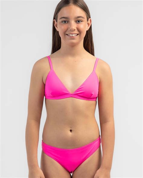 Topanga Girls Gigi Triangle Bikini Set In Pink Punch FREE Shipping