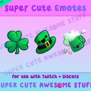 Super Cute St Patrick S Day Twitch Emote Pack 6 St Etsy