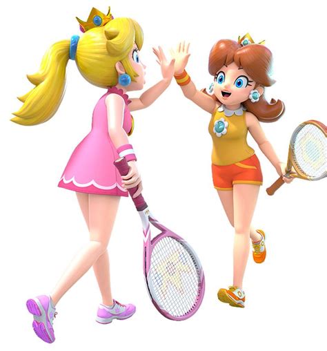 Peach Daisy From Mario Tennis Aces Illustration Artwork Gaming