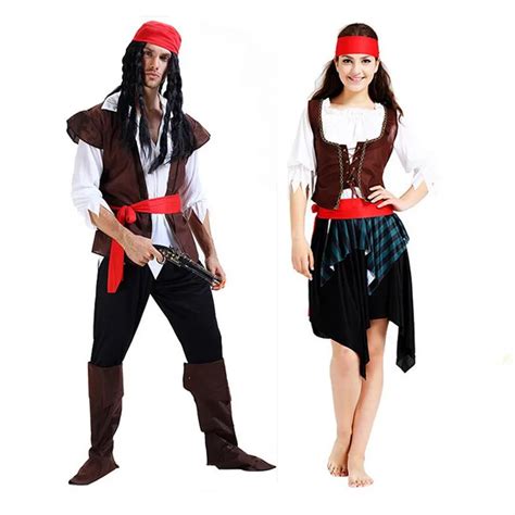 Halloween Exotic Adult Couples Costumes Sexy Women Men Pirates Of The Caribbean Cosplay Stage