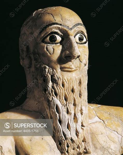 Statue Of Itur Shamagen King Of Mari Bc Alabaster Detail