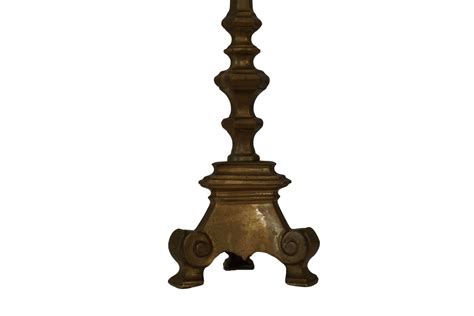 Antique Church Brass Candlestick Holder French Altar Pillar Candleholder