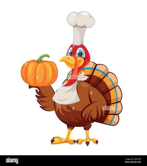 Happy Thanksgiving Day Funny Cartoon Character Turkey Bird Turkey