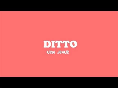 New Jeans Ditto Lyrics Youtube