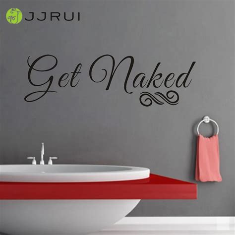 Jjrui Bathroom Get Naked Funny Wall Art Sticker Decal Graphic