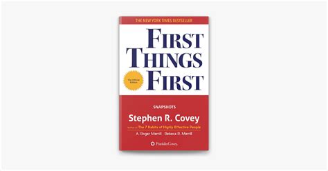 ‎First Things First by Stephen R. Covey, A. Roger Merrill & Rebeca R ...