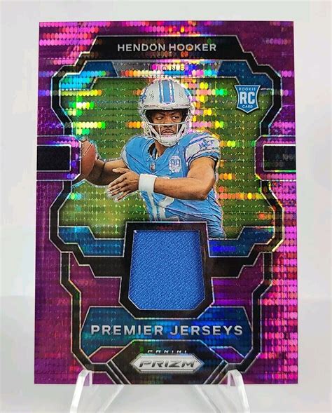 Panini Prizm Hendon Hooker Premier Jerseys Purple Pulsar Patch