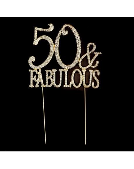 50 And Fabulous Cake Topper Gold For 50th Birthday Party Decoration Supplies 50 And Fabulous Gold