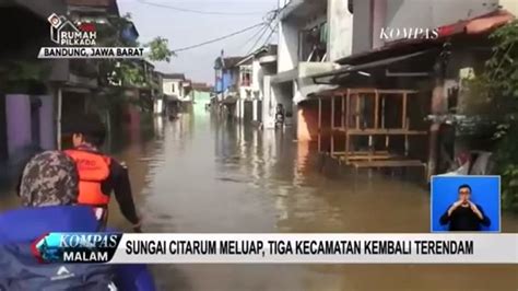 Sungai Citarum Meluap Tiga Kecamatan Di Bandung Banjir Tribunnews