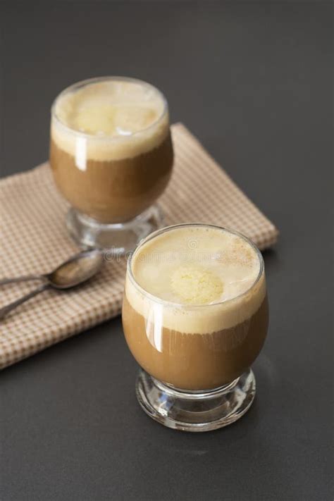 Coffee Cold Drink With Vanilla Ice Cream And Espresso Deliciouse Summer Refreshing Drink In