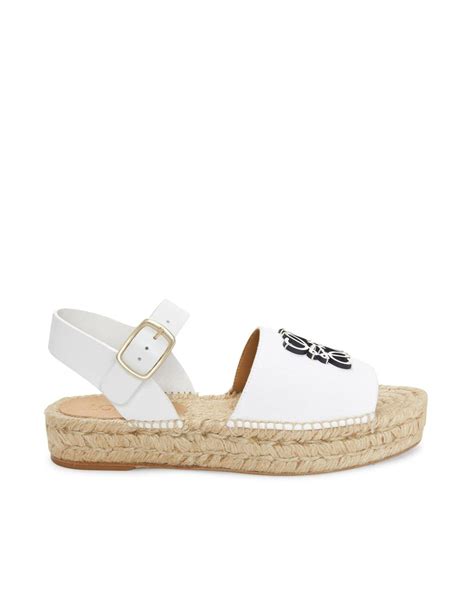 Loewe Paulas Ibiza Anagram Espadrille In Canvas And Calfskin In White