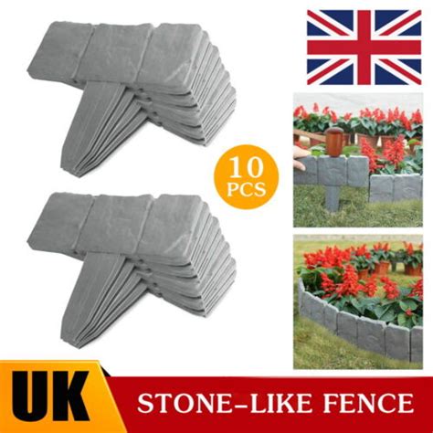 10Pcs Plastic Garden Fence Boarder Lawn Palisade Edge Patio Outdoor