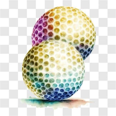 Download Stacked Golf Balls Watercolor Painting PNGs Online - Creative ...