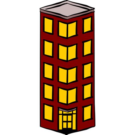 Vector Clip Art Of Slim Detached Tower Block Free Svg