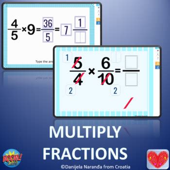 Multiplication Multiply Fractions Simplifying Bundle Boom Cards TPT