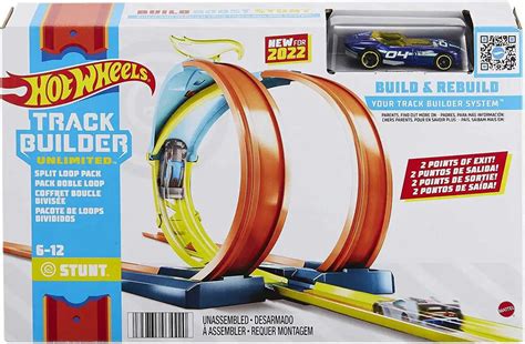 Hot Wheels Track Builder System Split Loop Pack Track Set Mattel