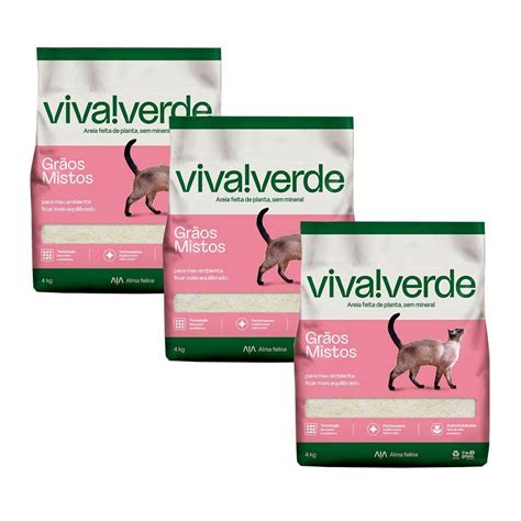 Areia Higienica Biodegradavel Gatos Petfive Viva Verde Limpeza Plena Kg