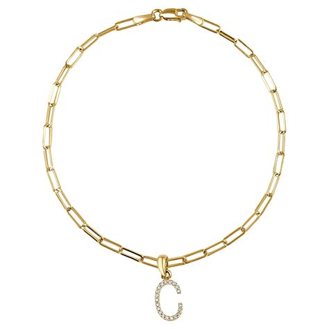 14 Karat Yellow Gold Link Paperclip Chain Link Bracelet 1.7 g For Sale