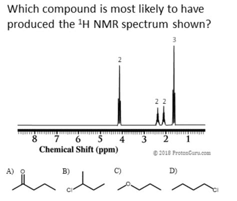 Solved Which Compound Is Most Likely To Haveproduced The 1H Chegg