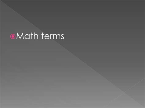 math terms powerpoint    id