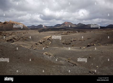 Volcano in the Timanfaya National Park / Parque Nacional de Timanfaya, Lanzarote, Canary Islands ...