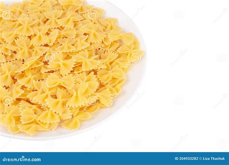 Pasta Farfalle Butterfly Isolated On The White Stock Photo Image Of