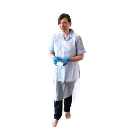 Gloves And Ppe White Biodegradeable Apron 27 X 46 Unisex Disposable