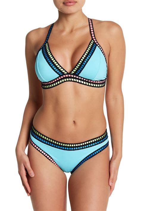 La Blanca Swimwear Threading Along Triangle Bikini Top Nordstrom Rack Büyük Kazak