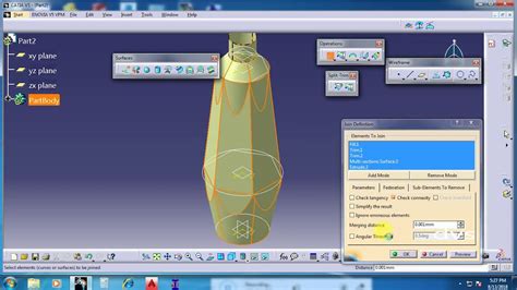 How To Create A Surface Bottle In CATIA V5 Software CATIA DVS