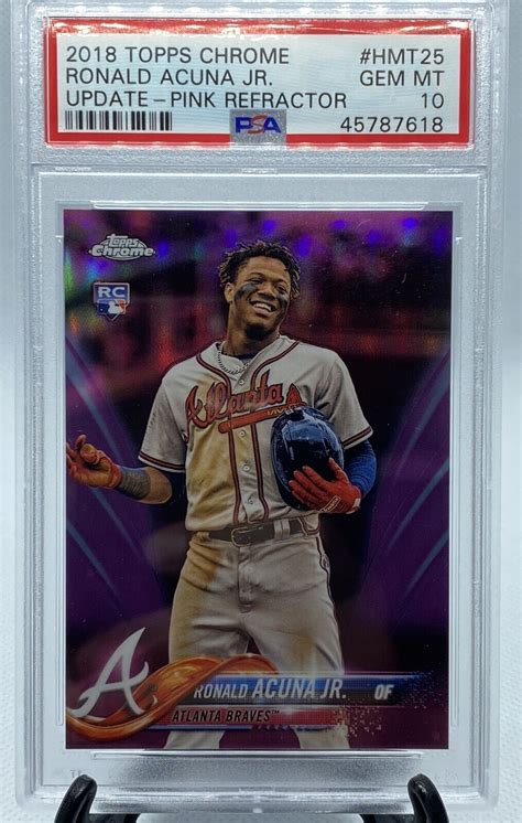 Ronald Acuna Jr Topps Chrome Update Hmt Pink Refractor Price