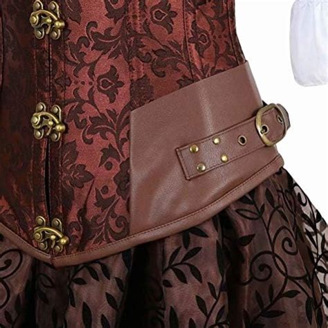 Steampunk Corsagenkleid Leder Unterbrust Corsage Korsett Kost M Kleider