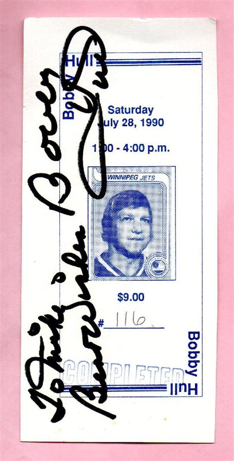 Vintage Bobby Hull Autograph and 1976 1993 Bobby, Dennis and Brett Hull ...