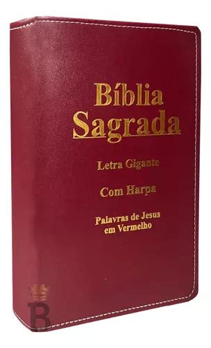 Biblia Sagrada Letra Gigante Luxo Popular Vinho Harpa C Mercadolivre