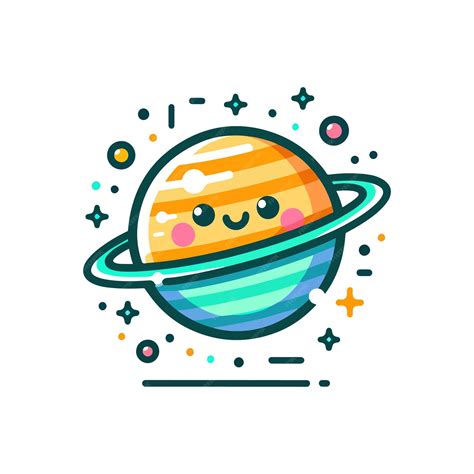 Premium Vector Cartoon Cute Planets Icon Character Vector