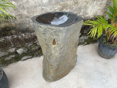 TOTEM WASHBASIN IN NATURAL STONE YVES DESIGN BATHROOMS