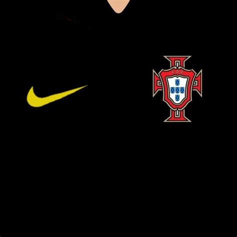 Black Nike Portugal Jersey With Yellow And Red Stripes