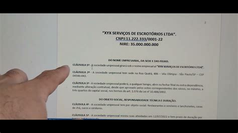 transformação de Ltda em Ltda unipessoal como fazer o contrato de