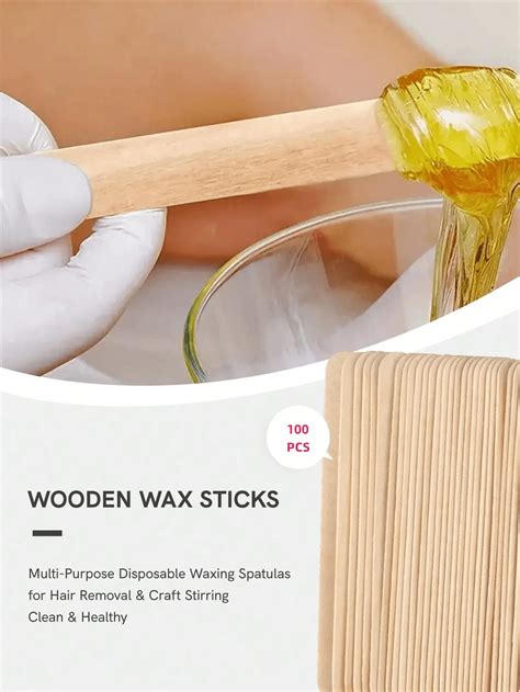 100 Pieces Wooden Wax Sticks Body Eyebrow Lip Nose Small Waxing