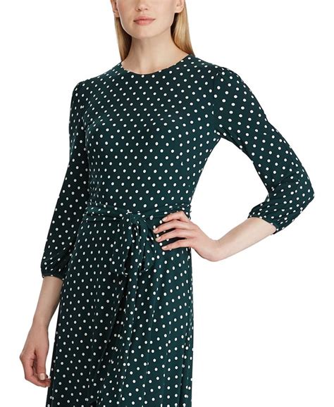 Lauren Ralph Lauren Polka Dot Jersey Dress Macys