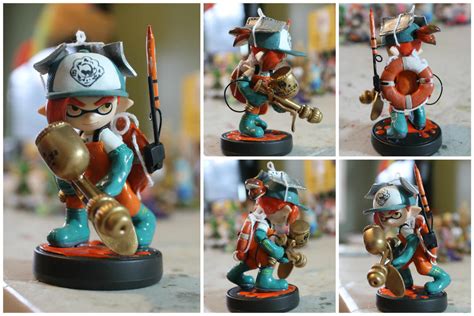 Custom Salmon Run Inkling Amiibo 4 By Pixelcollie On Deviantart