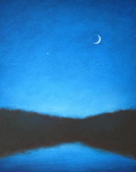 The Evening Star By Christopher Jackson Crescent Moon Art Landscape