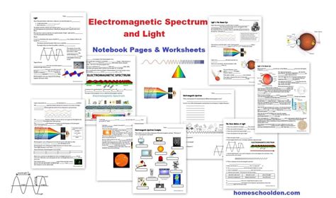 Waves The Electromagnetic Spectrum And Light Worksheets Homeschool Den